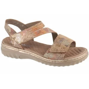 Rieker Sandals 60464-90, Damskie, Beżowe, sandały, nubuk, rozmiar: 36