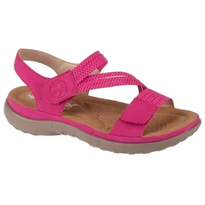 Rieker Sandals 64870-31, Damskie, Różowe, sandały, skóra syntetyczna, rozmiar: 36