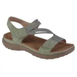 Rieker Sandals 64870-52, Damskie, Zielone, sandały, skóra syntetyczna, rozmiar: 36