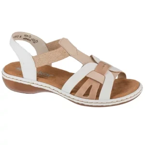Rieker Sandals 65918-81, Damskie, Białe, sandały, skóra syntetyczna, rozmiar: 36