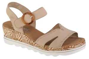 Rieker Sandals 67173-60, Damskie, Beżowe, sandały, skóra syntetyczna, rozmiar: 38