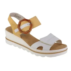 Rieker Sandals 67476-69, Damskie, Białe, sandały, skóra syntetyczna, rozmiar: 41