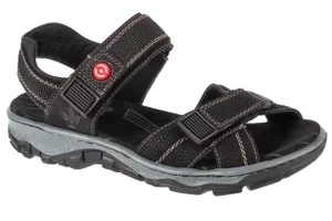 Rieker Sandals 68851-02, Damskie, Czarne, sandały, skóra syntetyczna, rozmiar: 37