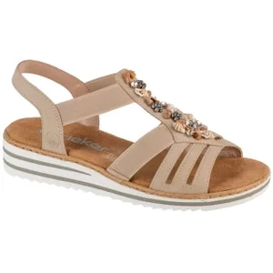 Rieker Sandals V0649-62, Damskie, Beżowe, sandały, skóra syntetyczna, rozmiar: 37