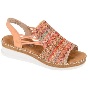 Rieker Sandals V1241-90, Damskie, Wielokolorowe, sandały, skóra syntetyczna, rozmiar: 36