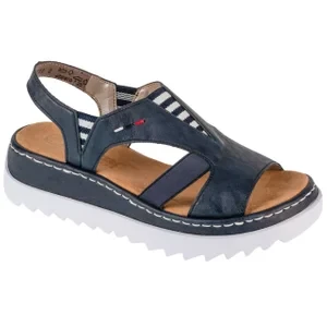 Rieker Sandals V44Y5-14, Damskie, Granatowe, sandały, skóra syntetyczna, rozmiar: 37