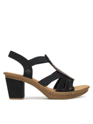 Rieker Sandały 66526-00 Czarny