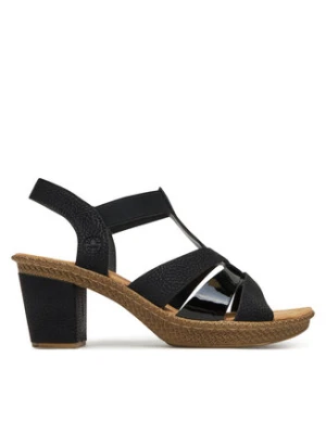 Rieker Sandały 665K3-00 Czarny