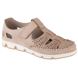 Rieker Shoes 49958-61, Damskie, Beżowe, półbuty, skóra naturalna, rozmiar: 36