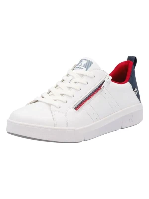 rieker Skórzane sneakersy w kolorze biało-granatowym rozmiar: 42