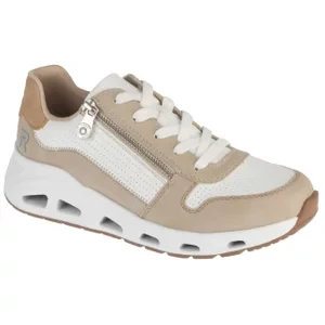 Rieker Sneakers N5204-80, Damskie, Beżowe, buty sneakers, tkanina, rozmiar: 41