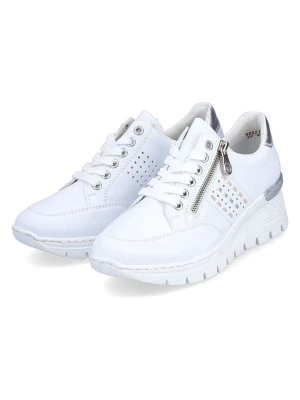 rieker Sneakersy w kolorze biało-srebrnym na koturnie rozmiar: 40