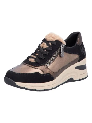 rieker Sneakersy w kolorze złoto-jasnobrązowym na koturnie rozmiar: 40