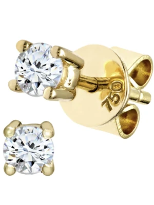 Rinani Złote kolczyki-wkrętki z diamentami rozmiar: onesize