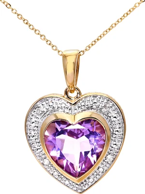 Rinani Złoty naszyjnik z diamentową zawieszką - dł. 46 cm rozmiar: onesize