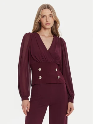 Rinascimento Bluzka CFC0126180003 Bordowy Regular Fit