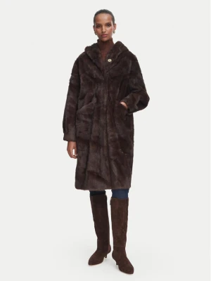 Rinascimento Futro CFC0127148003 Brązowy ciemny Oversize