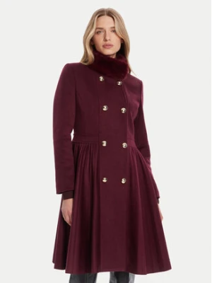 Rinascimento Płaszcz przejściowy CFC0125794003 Bordowy Regular Fit