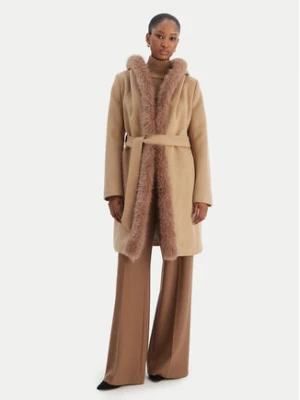 Rinascimento Płaszcz zimowy CFC0126714003 Beżowy Regular Fit