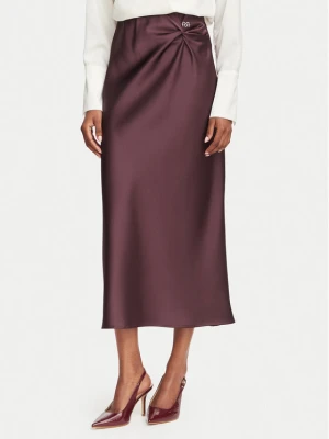 Rinascimento Spódnica midi CFC0130230003 Bordowy Regular Fit