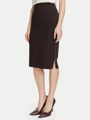 Rinascimento Spódnica ołówkowa CFC0130146003 Brązowy ciemny Slim Fit
