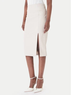 Rinascimento Spódnica z imitacji skóry CFC0127468003 Beżowy Slim Fit