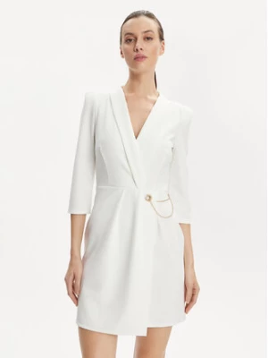 Rinascimento Sukienka koktajlowa CFC0019381002 Biały Regular Fit