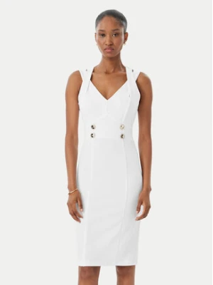 Rinascimento Sukienka koktajlowa CFC0019924002 Biały Regular Fit