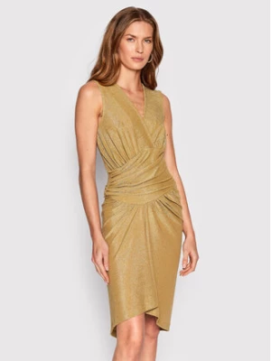 Rinascimento Sukienka koktajlowa CFC0110016003 Złoty Regular Fit