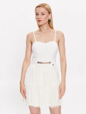 Rinascimento Sukienka koktajlowa CFC0114543003 Biały Regular Fit