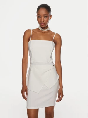 Rinascimento Sukienka koktajlowa CFC0119098003 Biały Slim Fit