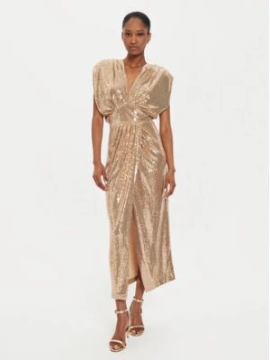 Rinascimento Sukienka koktajlowa CFC0121029003 Złoty Regular Fit