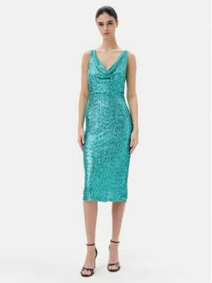 Rinascimento Sukienka koktajlowa CFC0123778003 Zielony Regular Fit