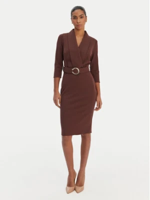 Rinascimento Sukienka koktajlowa CFC0126777003 Brązowy Slim Fit