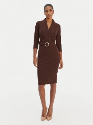 Rinascimento Sukienka koktajlowa CFC0126777003 Brązowy Slim Fit