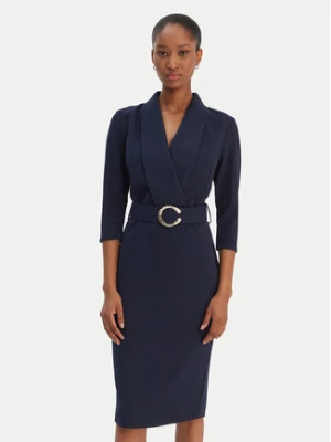 Rinascimento Sukienka koktajlowa CFC0126777003 Granatowy Slim Fit