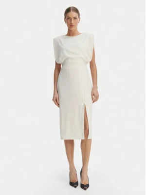 Rinascimento Sukienka koktajlowa CFC0127570003 Biały Slim Fit