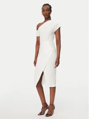 Rinascimento Sukienka koktajlowa CFC0127793003 Biały Slim Fit