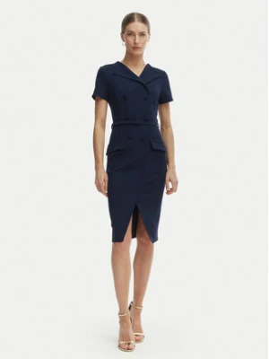 Rinascimento Sukienka koktajlowa CFC0127893003 Granatowy Slim Fit
