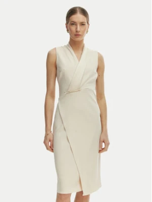 Rinascimento Sukienka koktajlowa CFC0128108003 Beżowy Slim Fit