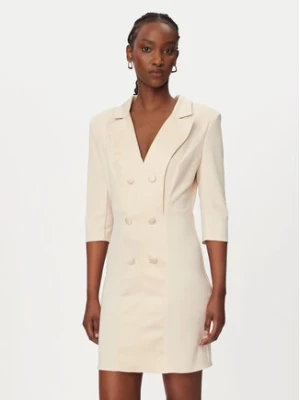 Rinascimento Sukienka koktajlowa CFC0128109003 Beżowy Slim Fit