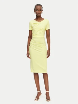 Rinascimento Sukienka koktajlowa CFC0129420003 Żółty Slim Fit