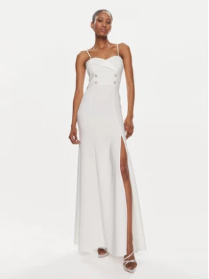Rinascimento Sukienka wieczorowa CFC0019405002 Biały Regular Fit