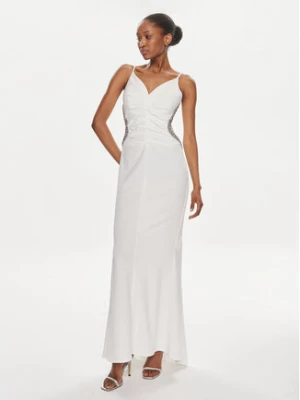 Rinascimento Sukienka wieczorowa CFC0117706003 Biały Regular Fit