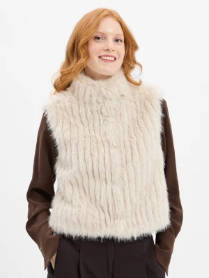 Rino & Pelle Damska kamizelka ze sztucznego futra - Dava Kobiety biały jednolity,