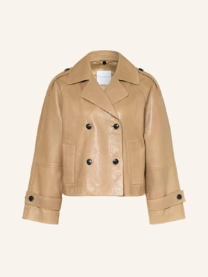 Rino & Pelle Krótki Trencz Ze Skóry beige