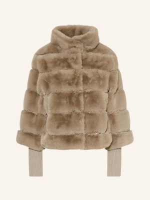 Rino & Pelle Kurtka Ze Sztucznego Futra Z Mieszanki Materiałów beige