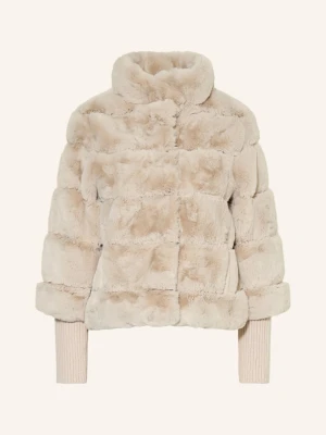 Rino & Pelle Kurtka Ze Sztucznego Futra Z Mieszanki Materiałów beige