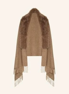 Rino & Pelle Peleryna Wendy Ze Sztucznym Futrem beige