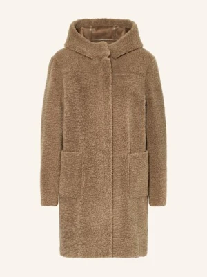 Rino & Pelle Płaszcz Z Pluszowego Materiału Alina, Dwustronny braun
